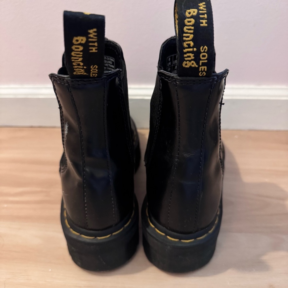 Doc Dr Marten 2976 Smooth Leather Platform Chelsea Boots Combat - Picture 5 of 8